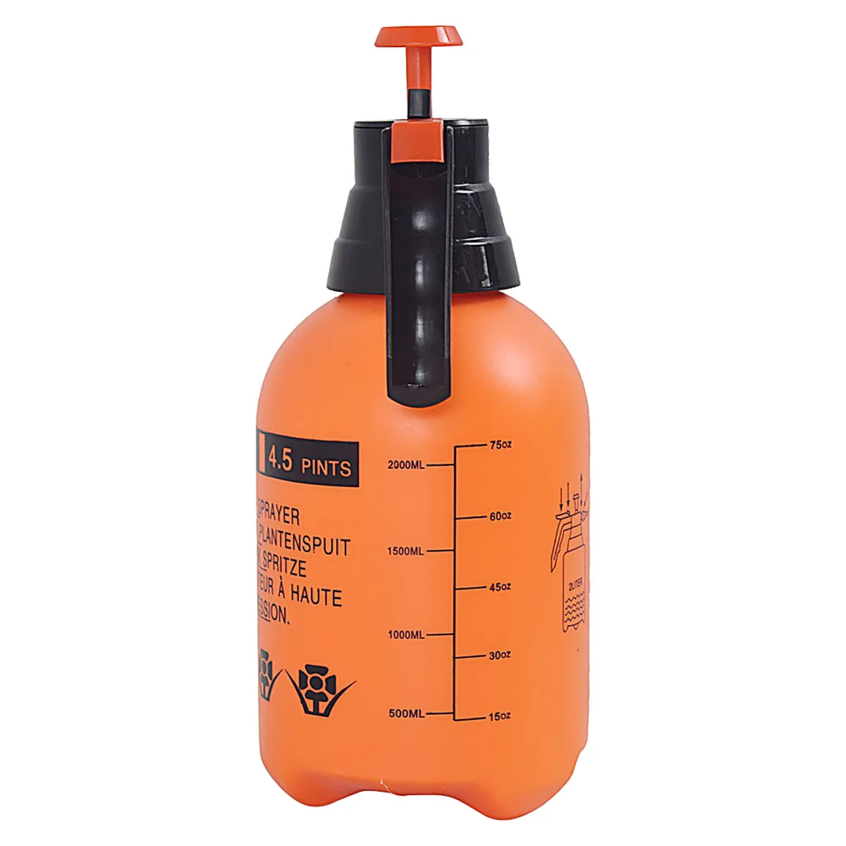 Manual watering sprayer 2L, back view