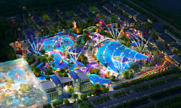 Vodeni aqua park noću