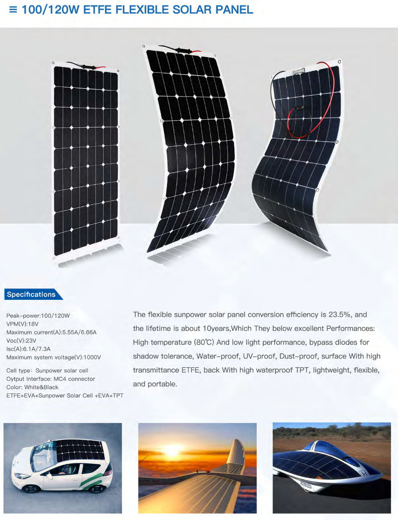 100W-120W savitljiv solarni panel